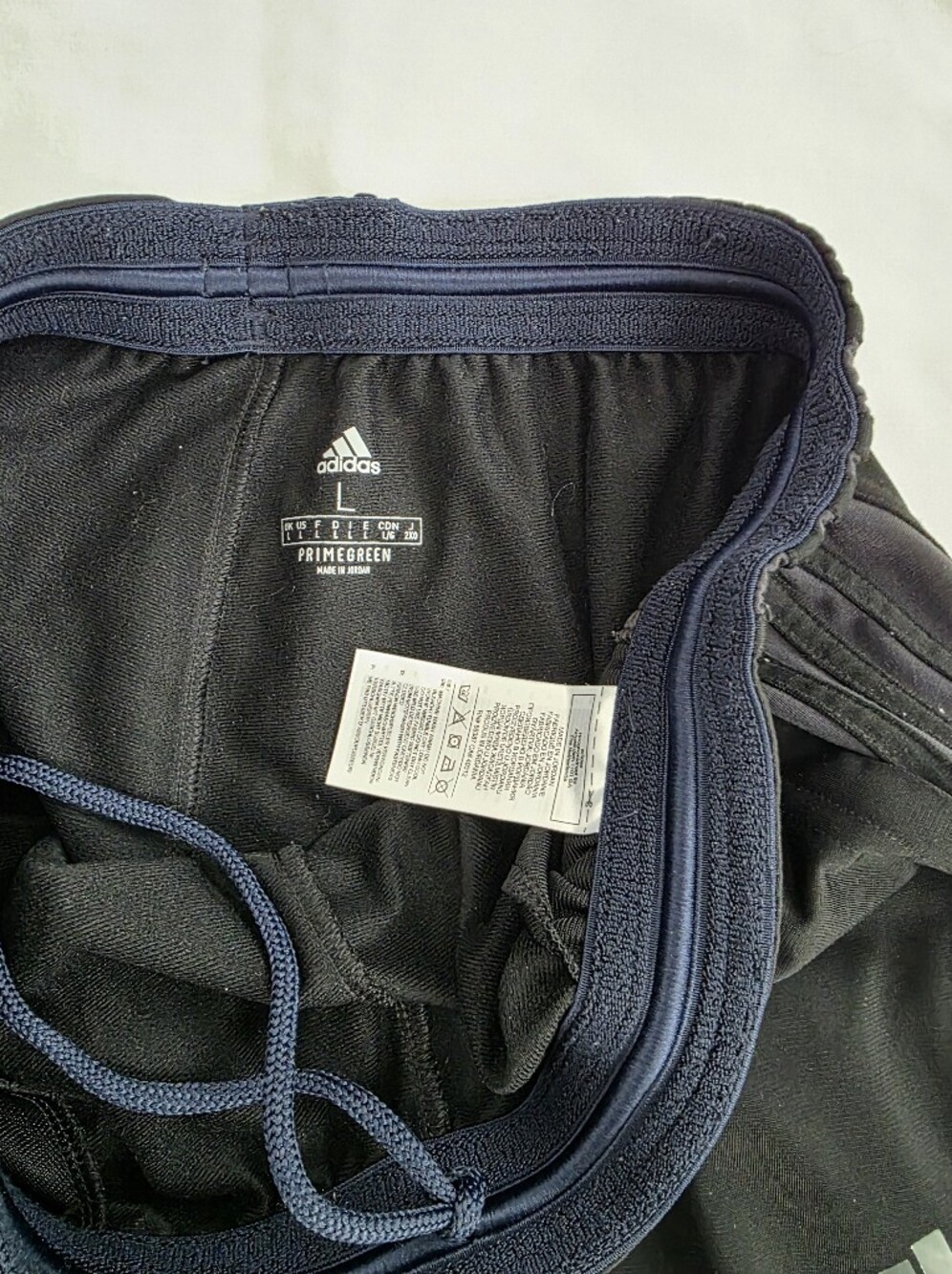 Adidas Primegreen Track Pant Black with Contrasting Grey w/ 3 Black Stripes - Picture 5 of 6